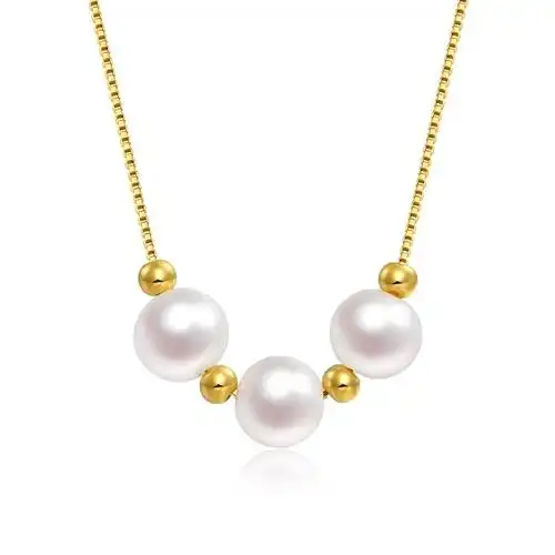 中国黄金(china gold)18k金珠珍珠项链