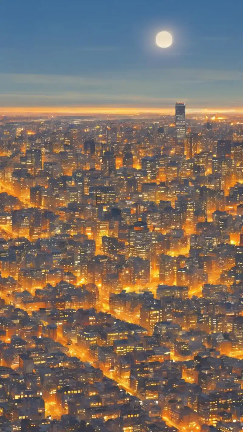 城市黄昏美景壁纸9495