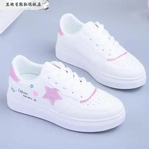 小学生小白鞋女生春款儿童平板鞋女孩春秋季女童运动鞋中童10休闲12大