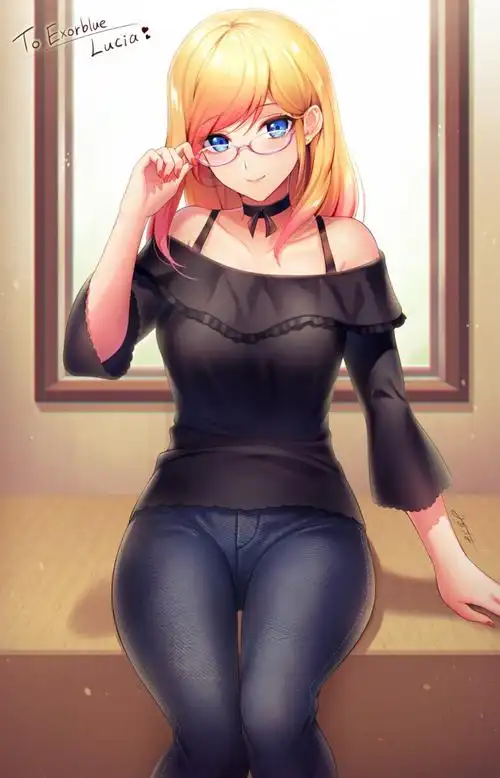 p站美图推荐——下半框眼镜特辑