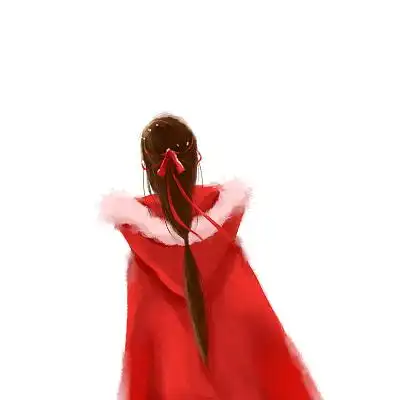 古代撑伞美女人物背影素材手绘古代女子谷雨传统节日二十四节气绿色