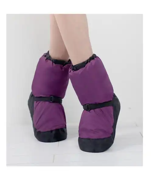 十奕(shiyi) 瑜伽保暖鞋芭蕾舞蹈鞋女练功鞋厚底夹棉短靴练功棉鞋 灰