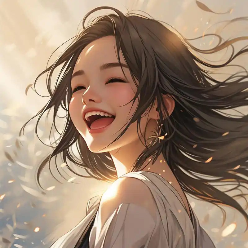 7715阳光下的治愈笑容96漫画头像 在这个繁忙的世界里,有时候