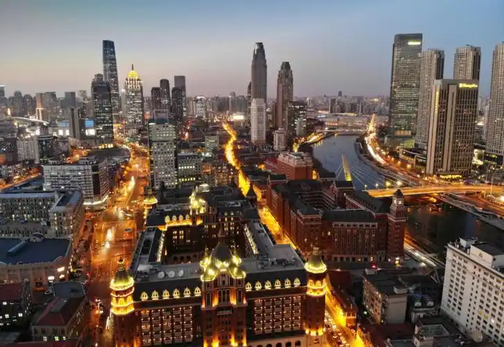 奇虎360(滨海新区环外华苑科技园)图四小白楼#天津拍照  #天津 #夜景