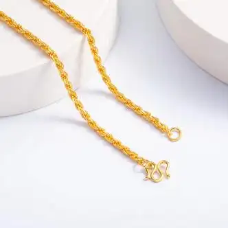 逸珀黄金项链男女款金项链足金999锁骨绳丝链金链子粗细款560克长约