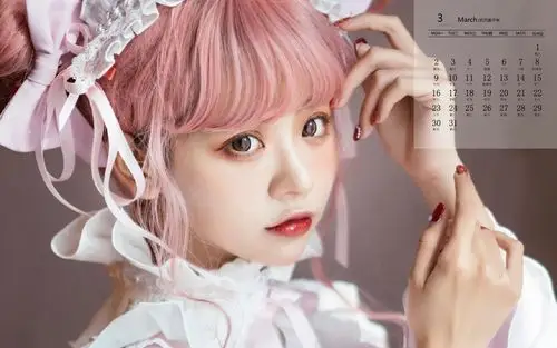 2020年3月可爱萝莉美女高清日历壁纸
