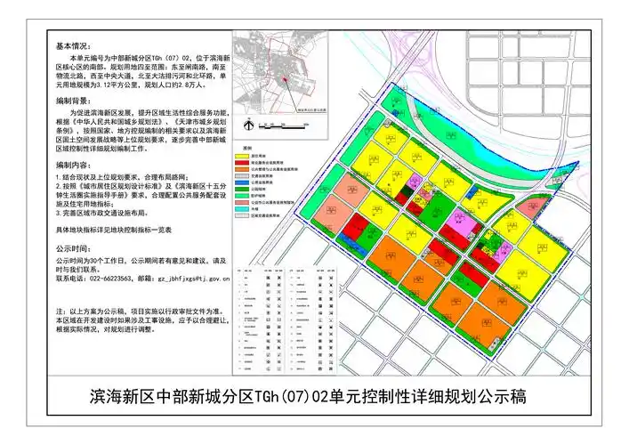 (滨海新区)中部新城分区tgh(07)02单元控制性详细规划新编公示_规划
