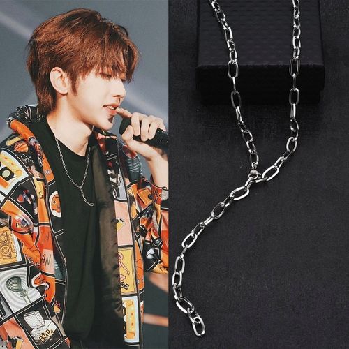 蔡徐坤同款项链颈链简约冷淡风百搭毛衣链男女网红长项链锁骨链