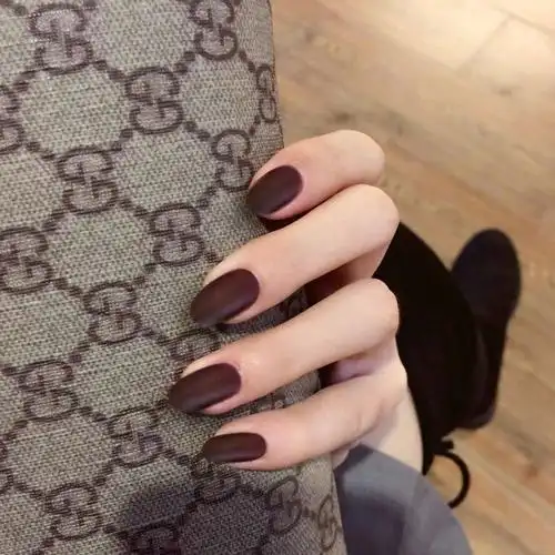 磨砂手甲片哑光假指甲贴片中长款持久防水韩国少女全贴美甲贴成品_不