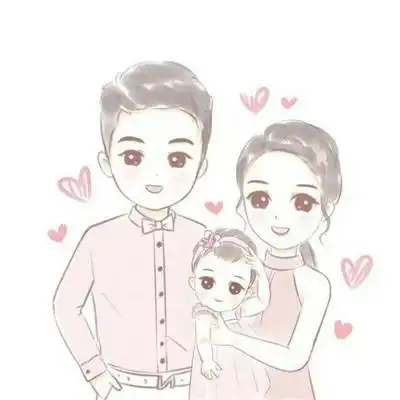 一家三口卡通头像超萌