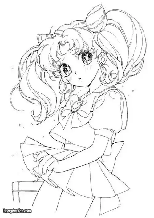 美少女战士小兔子公主涂色简笔画大全