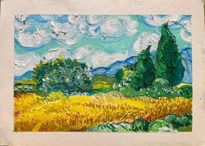 油画棒梵高麦田出炉