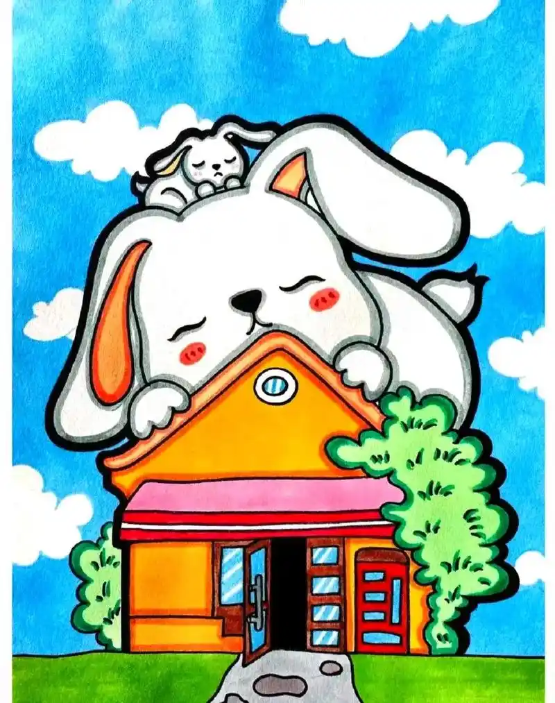 各种可爱的小房子.#图文伙伴计划 #创意美术  #房子儿童画 - 抖音