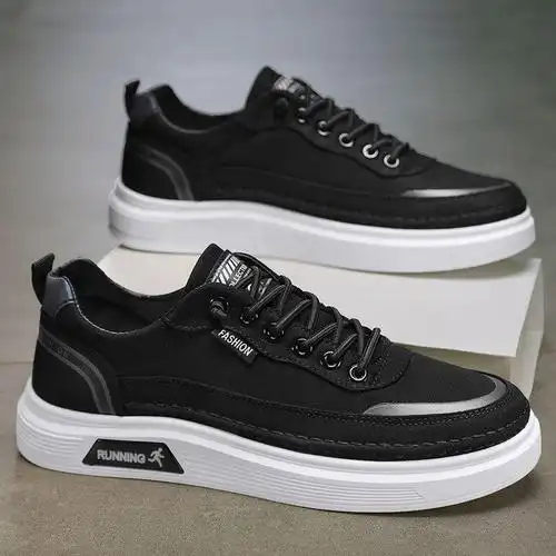 nakezg男鞋2024春季新款皮鞋男低帮板鞋防水休闲鞋子百搭透气一脚蹬