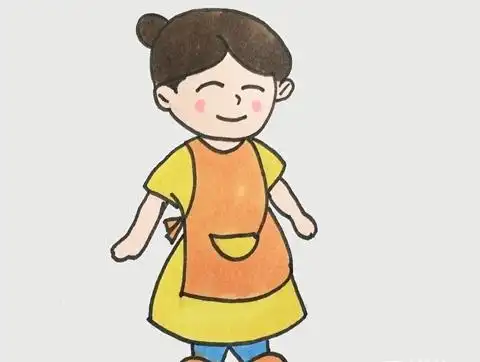 带围裙的妈妈_人物简笔画_简笔画大全