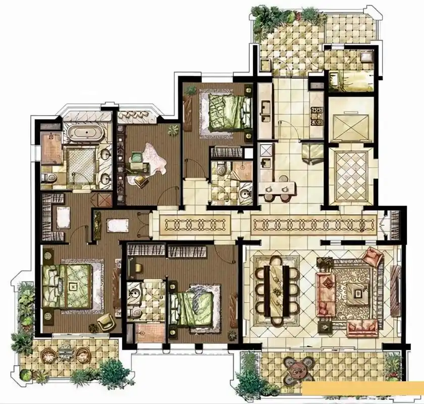 240平米奢华大平层,空间利用到极致,拥有阔绰花园,太奢华了