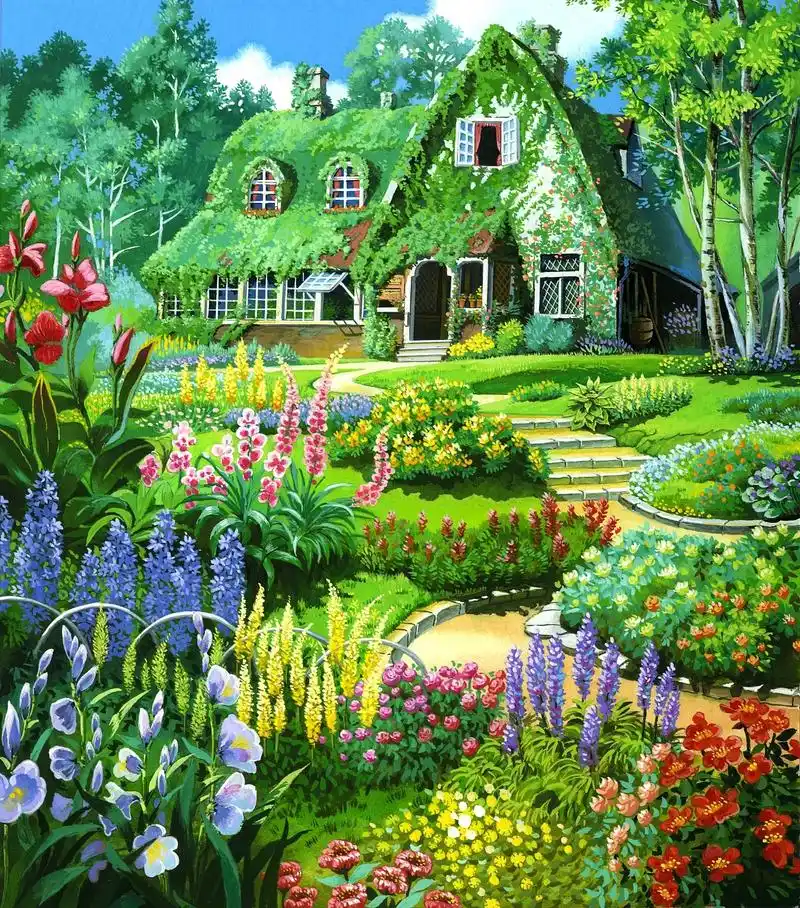宫崎骏动画场景水彩画,精选美图