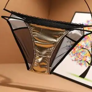 女性三角内裤透明网纱图片