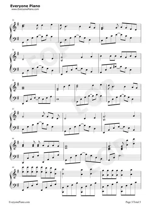 再见-男儿本色片尾曲-张震岳五线谱预览3