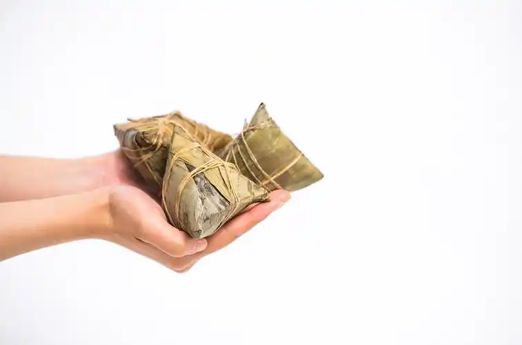 端午节日手拿粽子图片