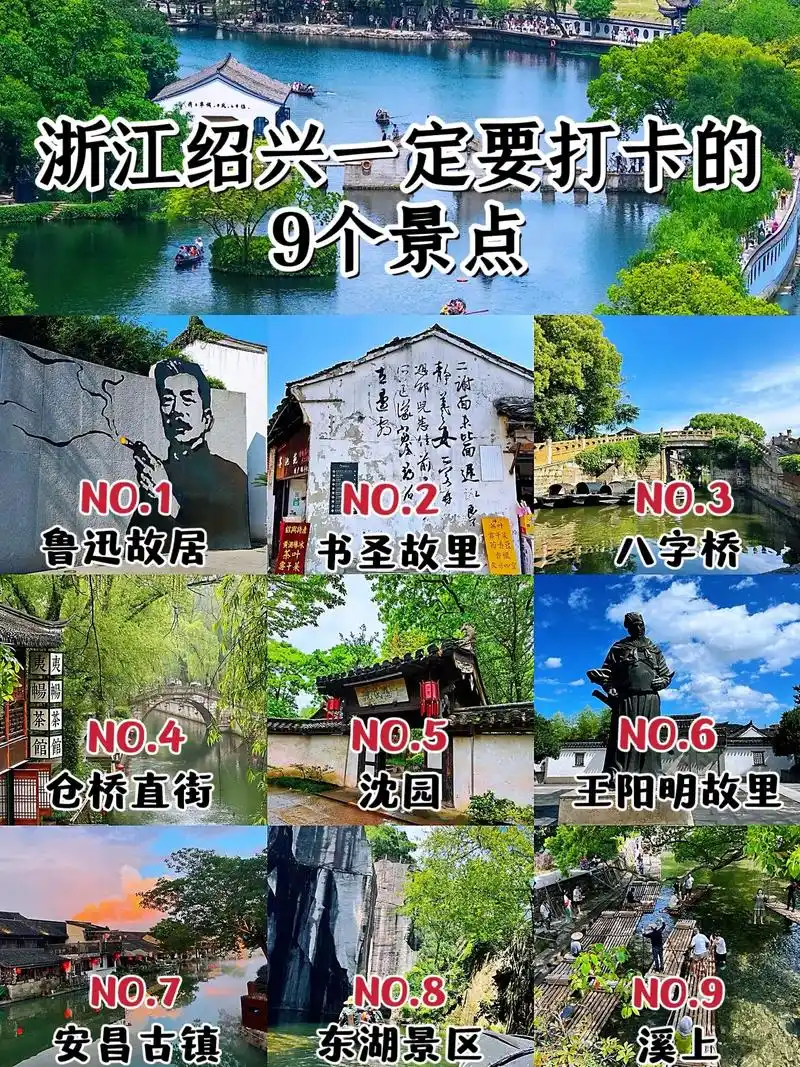 绍兴一定要打卡的9个景点,你都去过哪几个.鲁迅故里,书圣故里