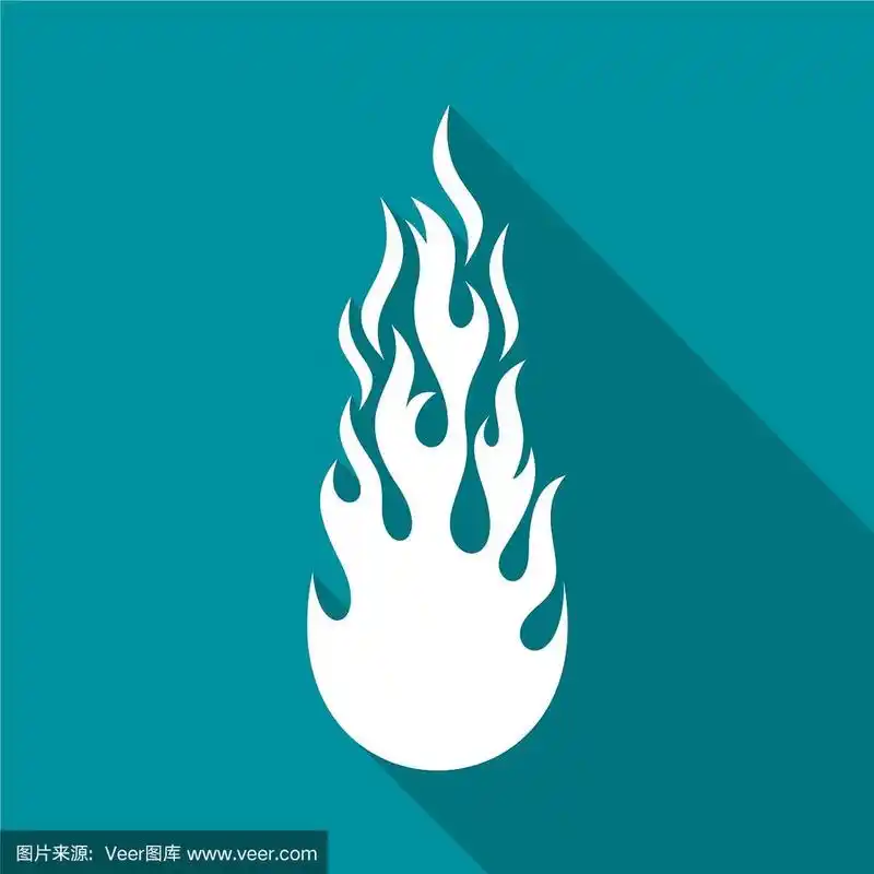 白色火焰平面图标