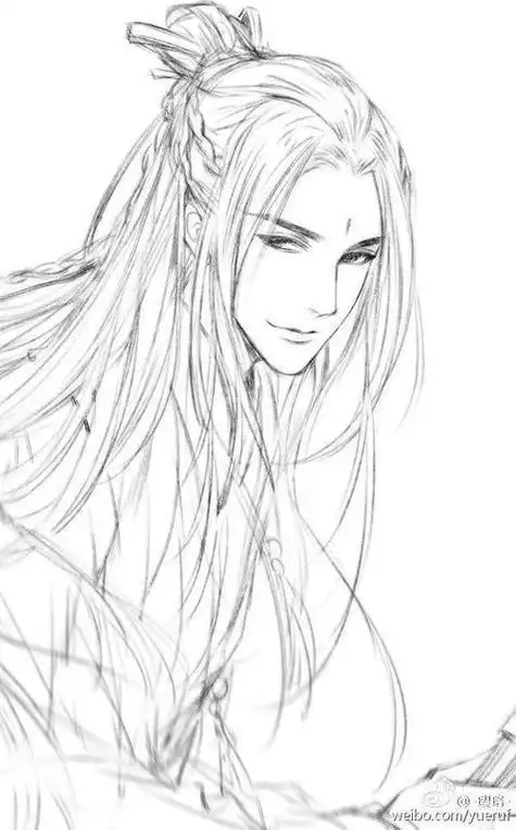 画男生侧脸简笔画步骤图古风男子衣服简笔画简笔画古风简笔画古风男