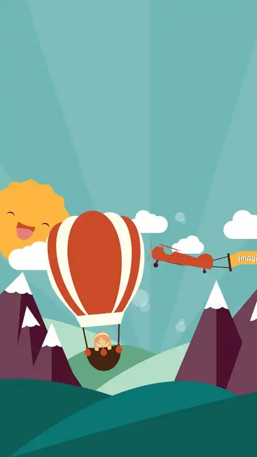 卡通热气球h5背景