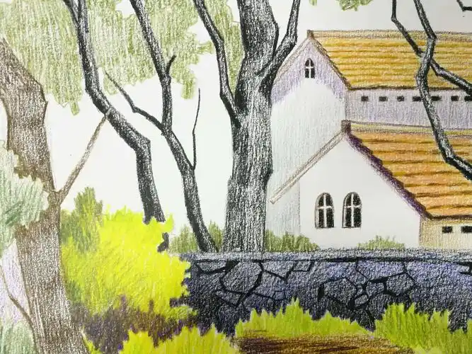 古老师彩铅风景一角图(下篇2-2)