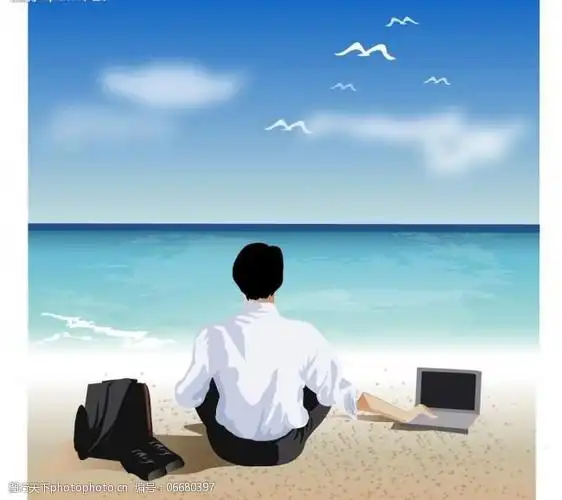 海边度假的男士图片