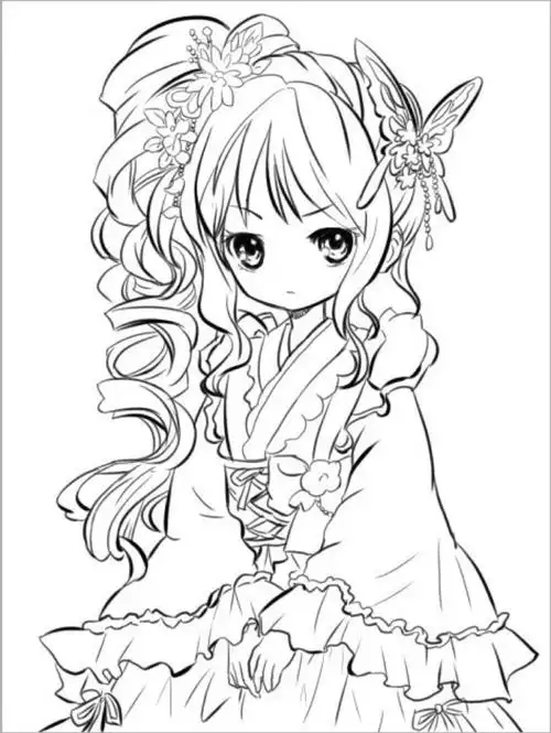 线稿动漫黑白橡皮章