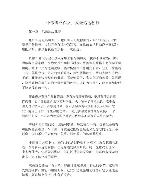 中考满分作文:风景这边独好.doc 5页