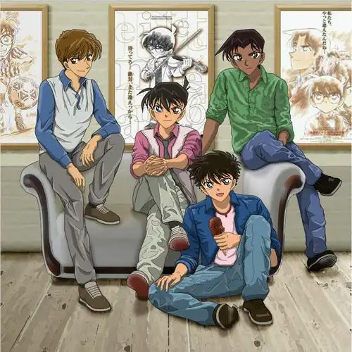 谁有这张名侦探柯南四人图的"无水印高清大图"啊 告诉我出处也可以啊