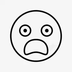 震惊标识恐惧的脸害怕表情图标高清图片