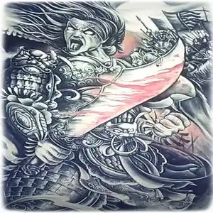 满背后背纹身贴防水男女持久大图杀神白起九龙拉棺仿真刺青花臂贴