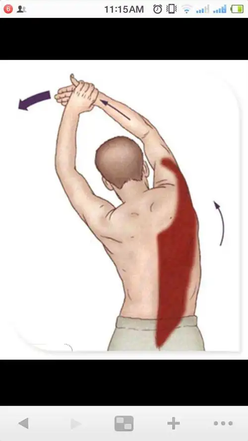 胸大肌的主动拉伸,15-30秒,2次