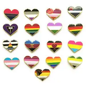 lgbt 平权标志 同志胸针 潮流爱心别针 pride 彩虹徽章 lapel pin