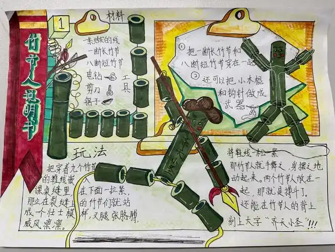 学生作品六上竹节人玩具制作指南