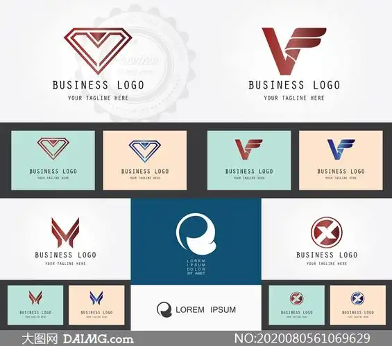 字母变形图案创意标志设计矢量素材