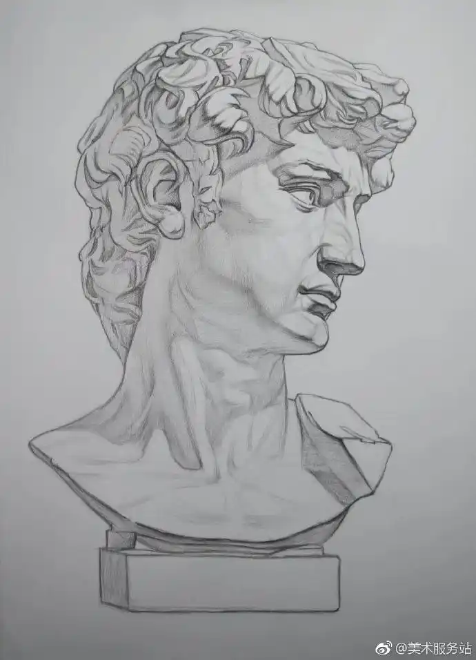 站长推荐#大卫石膏像素描步骤