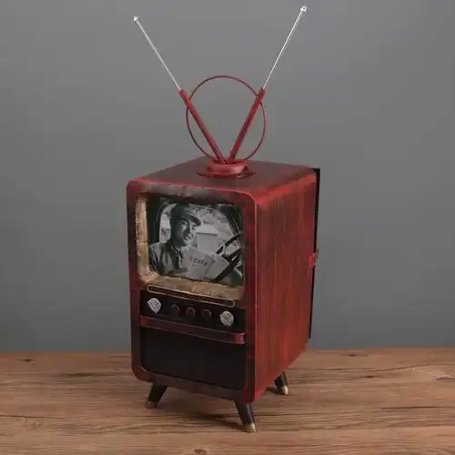 怀旧老物件80年代老物件摆件复古怀旧黑白电视机模型酒吧咖啡厅橱窗