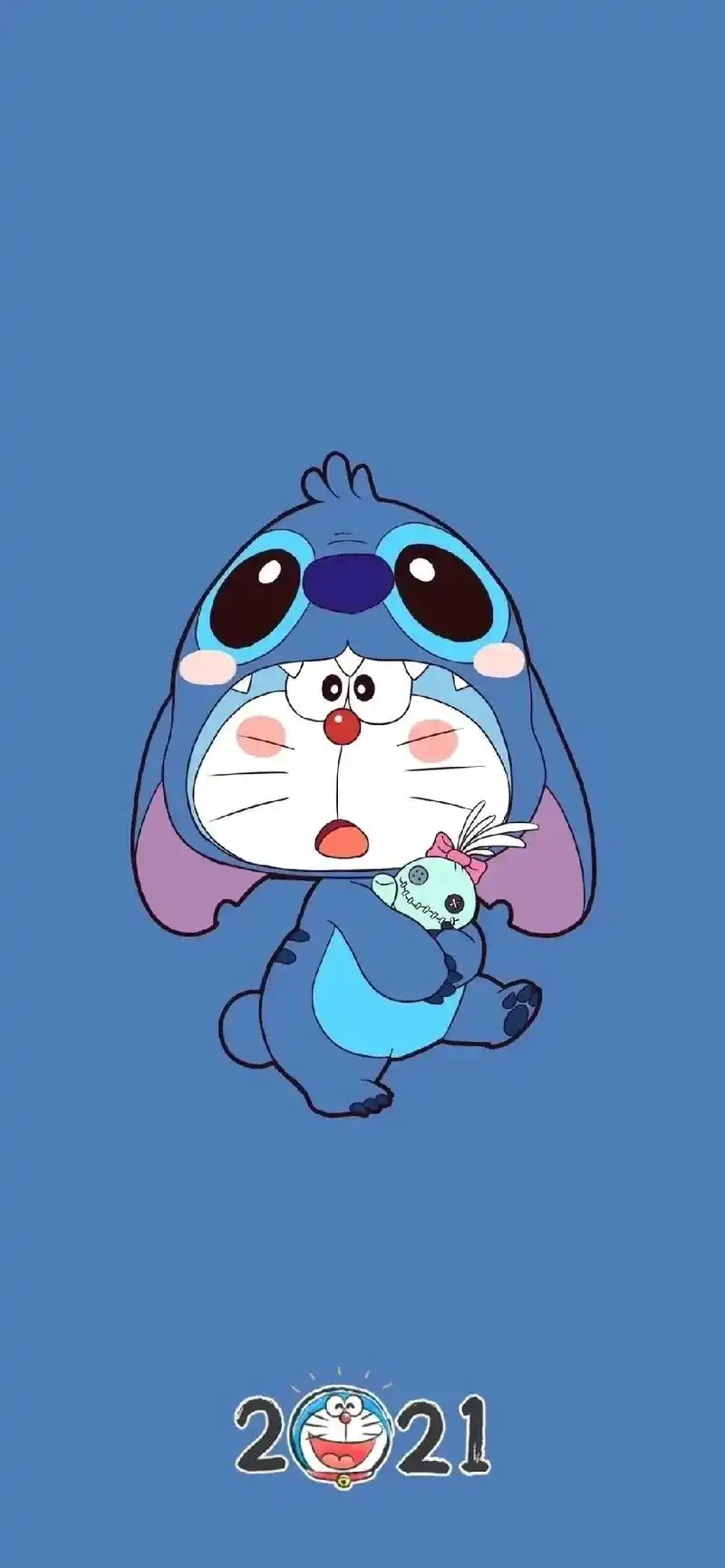 蓝色壁纸 #全面屏壁纸  - 抖音