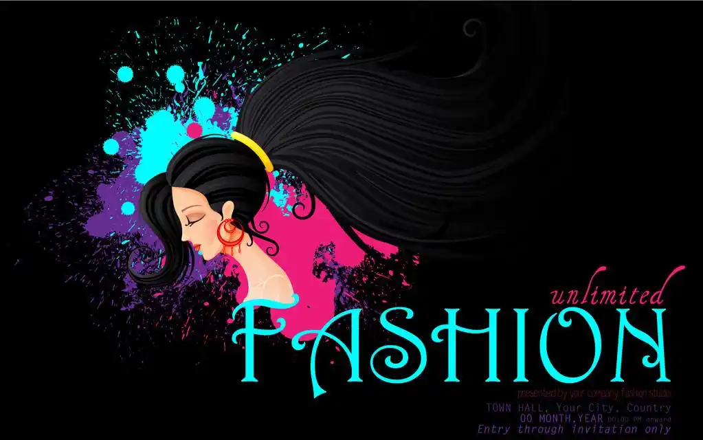 时装秀,易于编辑矢量插图海报设计的时装秀