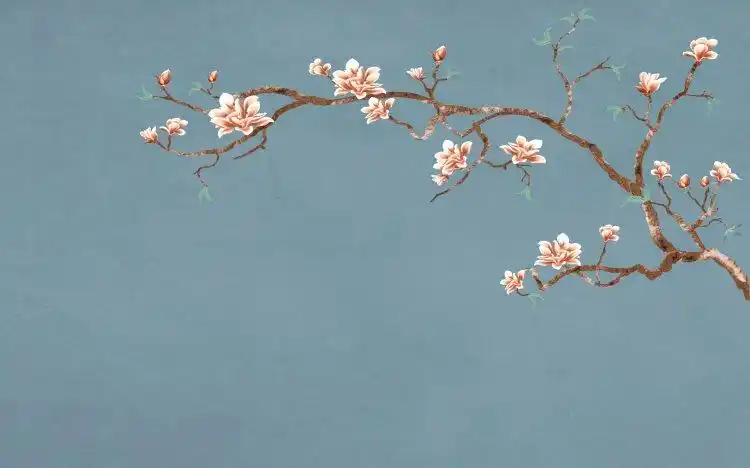 直播间3d立体视频拍摄背景布网红直播课程复古背景墙水墨古风背景 sp