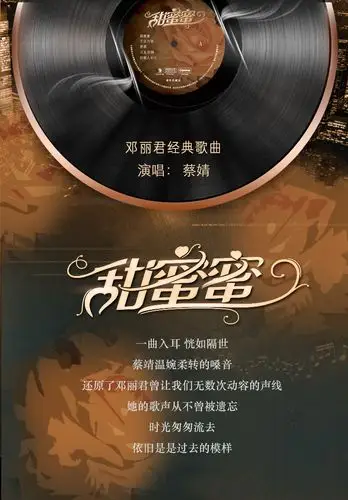 甜蜜蜜蔡婧演唱邓丽君名曲12寸lp黑胶唱片