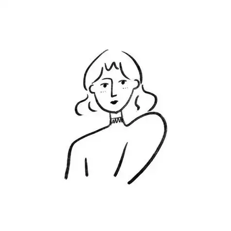 ins线条人物简笔画酷酷女孩