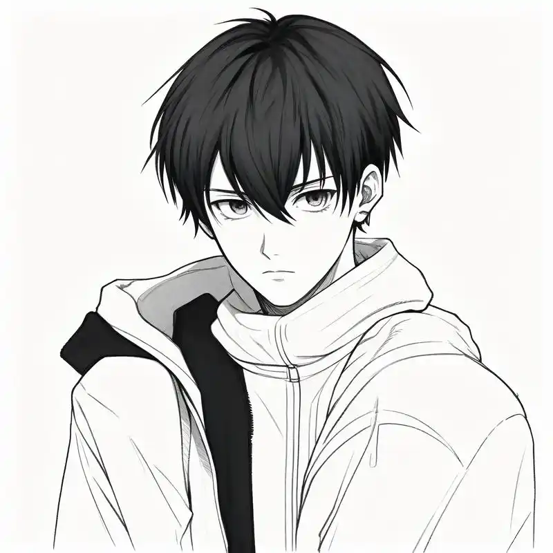 孤独男生78黑白素描头像