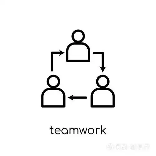 插画 团队合作图标.