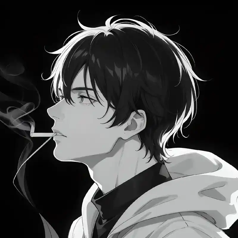 吸烟男生头像/高冷/忧郁#动漫男头 #男生头像 #优质头像 - 抖音