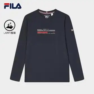 斐乐(fila)官方男子针织长袖衫2024新款时尚休闲基础简约长t恤男 传奇